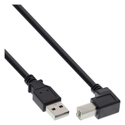 InLine - Câble USB - USB (M) pour USB type B (M) - 50 cm - connecteur à 90° - noir