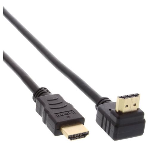 InLine High Speed - Câble HDMI avec Ethernet - HDMI mâle pour HDMI mâle - 2 m - paire torsadée blindée (STP) - noir - connecteur à 90°, support 4K
