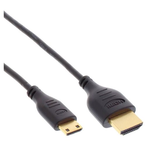 InLine High Speed Premium - Câble HDMI avec Ethernet - 19 pin mini HDMI Type C mâle pour HDMI mâle - 50 cm - triple paire torsadée blindée - noir - support 4K