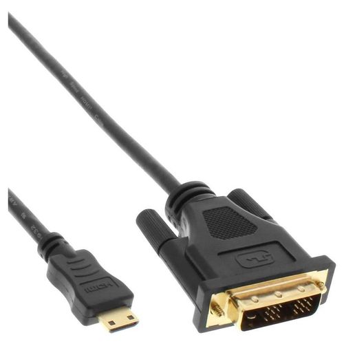 InLine - Câble adaptateur - liaison simple - DVI-D mâle pour 19 pin mini HDMI Type C mâle - 2 m - blindé - noir