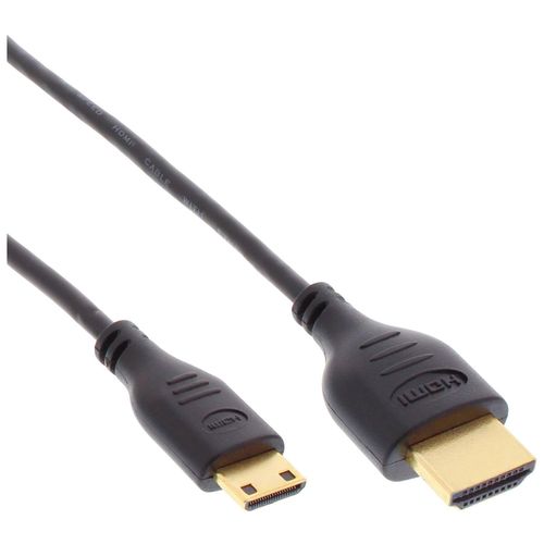 InLine High Speed Premium - Câble HDMI avec Ethernet - 19 pin mini HDMI Type C mâle pour HDMI mâle - 1.8 m - triple paire torsadée blindée - noir - support 4K