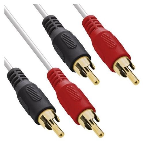 InLine - Câble audio - RCA x 2 mâle pour RCA x 2 mâle - 10 m - blanc