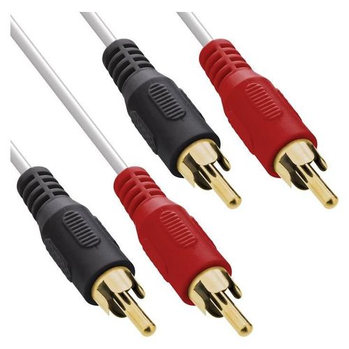 InLine - Câble audio - RCA x 2 mâle pour RCA x 2 mâle - 7 m - blanc