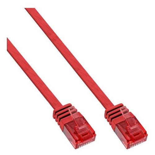 InLine - Cordon de raccordement - RJ-45 (M) pour RJ-45 (M) - 1 m - UTP - CAT 6 - moulé, plat - rouge