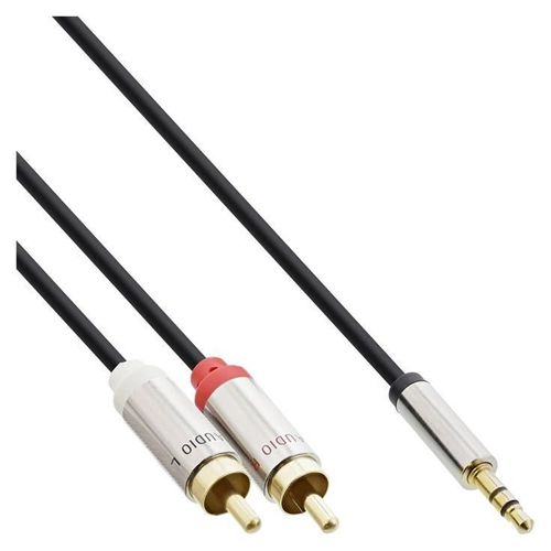 InLine - Câble audio - RCA x 2 mâle pour mini-phone stereo 3.5 mm mâle - 50 cm - blindé - noir