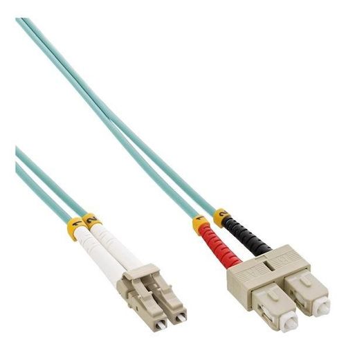 InLine - Cordon de raccordement - LC multi-mode (M) pour SC multi-mode (M) - 20 m - fibre optique - duplex - 50 / 125 microns - OM3 - sans halogène - turquoise