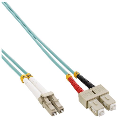 InLine - Cordon de raccordement - LC multi-mode (M) pour SC multi-mode (M) - 25 m - fibre optique - duplex - 50 / 125 microns - OM3 - sans halogène - turquoise