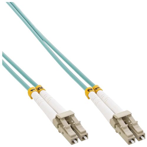 InLine - Cordon de raccordement - LC multi-mode (M) pour LC multi-mode (M) - 25 m - fibre optique - duplex - 50 / 125 microns - OM3 - sans halogène - turquoise
