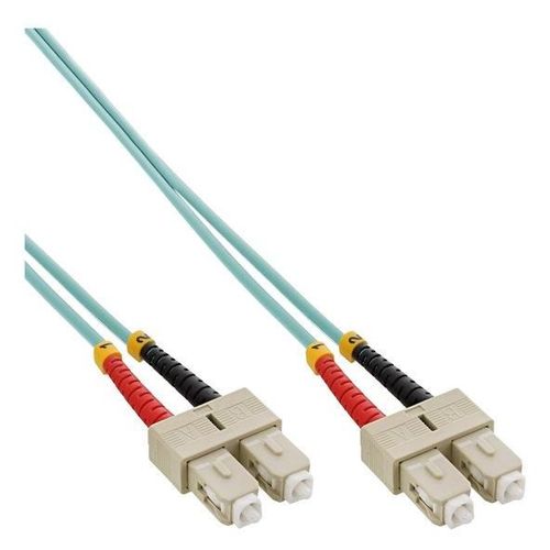 InLine - Cordon de raccordement - SC multi-mode (M) pour SC multi-mode (M) - 20 m - fibre optique - duplex - 50 / 125 microns - OM3 - sans halogène - turquoise