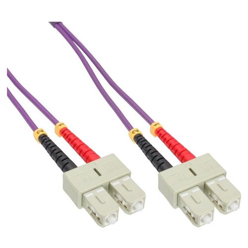 InLine - Cordon de raccordement - SC multi-mode (M) pour SC multi-mode (M) - 15 m - fibre optique - duplex - 50 / 125 microns - OM4 - sans halogène - violet