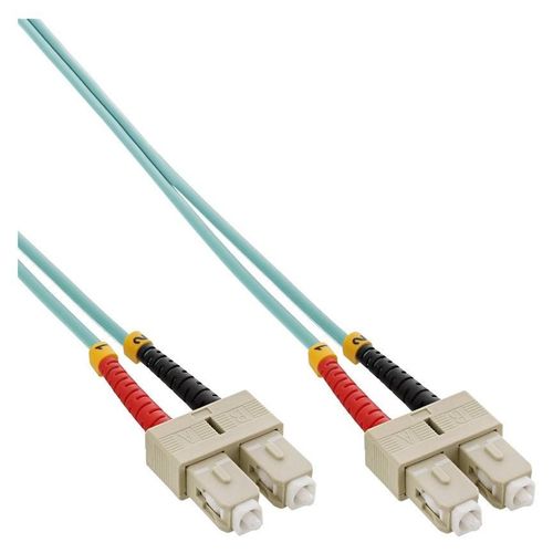 InLine - Cordon de raccordement - SC multi-mode (M) pour SC multi-mode (M) - 7.5 m - fibre optique - duplex - 50 / 125 microns - OM3 - sans halogène - turquoise