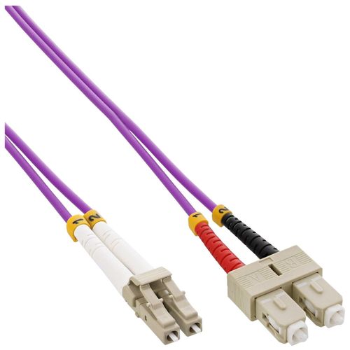 InLine - Cordon de raccordement - LC multi-mode (M) pour SC multi-mode (M) - 7.5 m - fibre optique - duplex - 50 / 125 microns - OM4 - sans halogène - violet