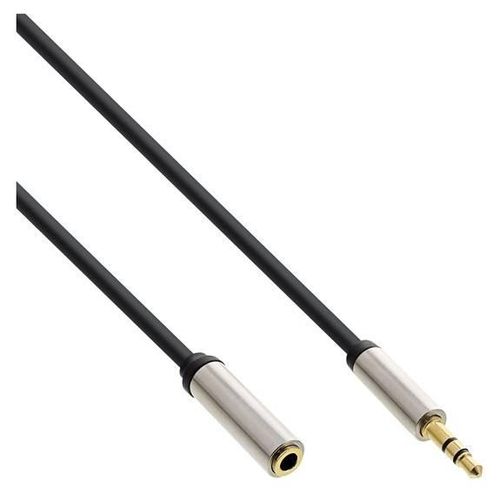 InLine - Rallonge de câble audio - mini-phone stereo 3.5 mm femelle pour mini-phone stereo 3.5 mm mâle - 1 m - noir
