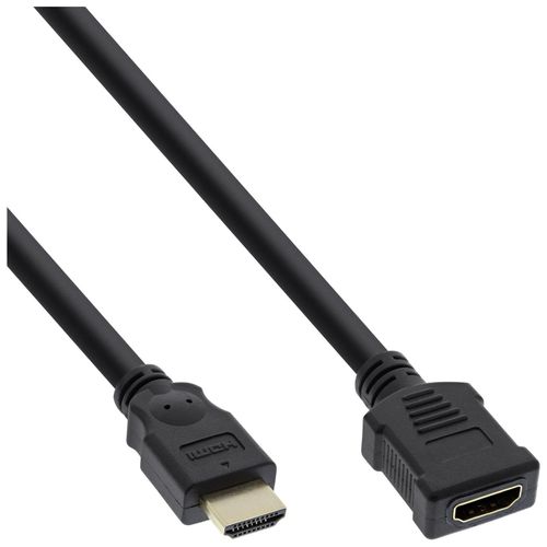InLine High Speed - Câble de rallonge HDMI - HDMI mâle pour HDMI femelle - 2 m - noir