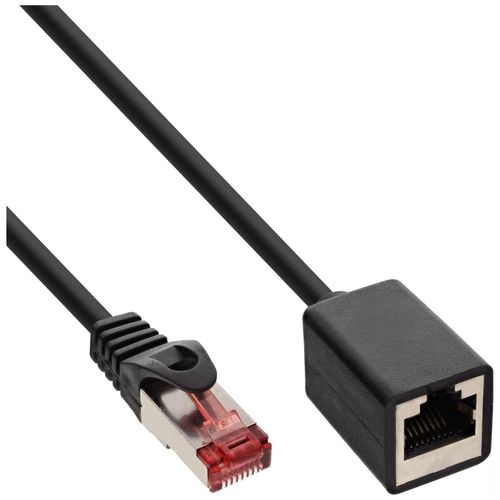InLine - Câble d'extension de patch - RJ-45 (M) pour RJ-45 (F) - 1 m - SFTP, PiMF - CAT 6 - sans halogène, moulé, sans crochet - noir