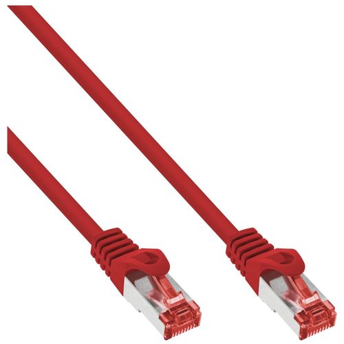 InLine - Cordon de raccordement - RJ-45 (M) pour RJ-45 (M) - 30 cm - SFTP, PiMF - CAT 6 - moulé, sans crochet - rouge