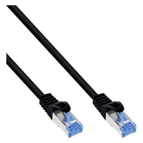 InLine - Cordon de raccordement - RJ-45 (M) pour RJ-45 (M) - 1 m - SFTP, PiMF - CAT 6a - IEEE 802.3af/IEEE 802.3at - moulé, sans halogène, bloqué - noir