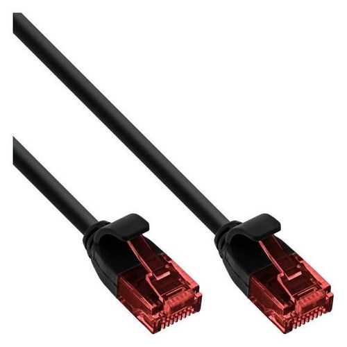 InLine Slim - Cordon de raccordement - RJ-45 (M) pour RJ-45 (M) - 2 m - UTP - CAT 6 - rond, sans crochet, moulé - noir