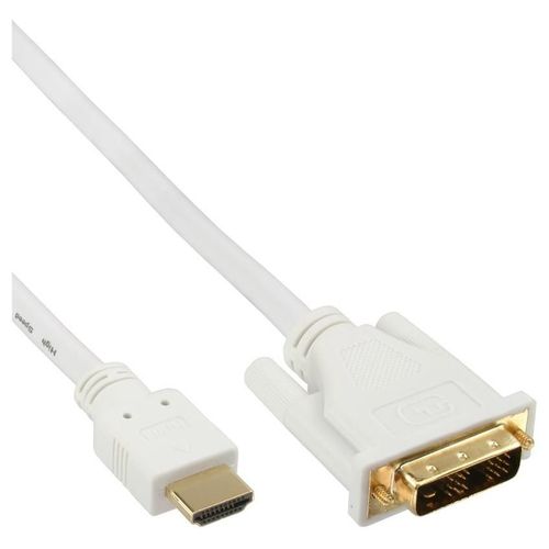 InLine - Câble adaptateur - HDMI mâle pour DVI-D mâle - 50 cm - blindé - blanc