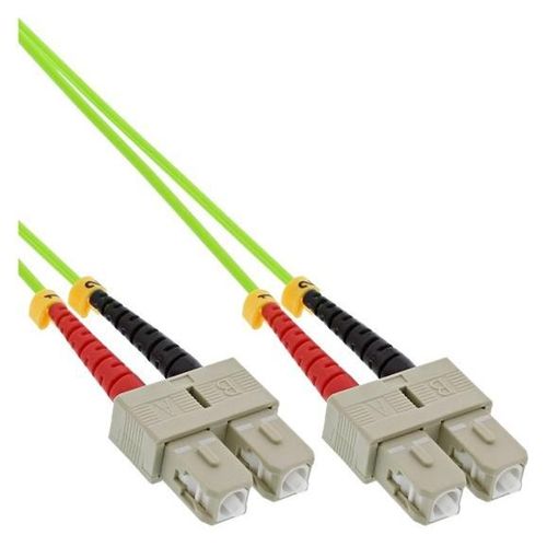 InLine - Cordon de raccordement - SC multi-mode (M) pour SC multi-mode (M) - 10 m - fibre optique - duplex - 50 / 125 microns - OM5 - sans halogène - vert
