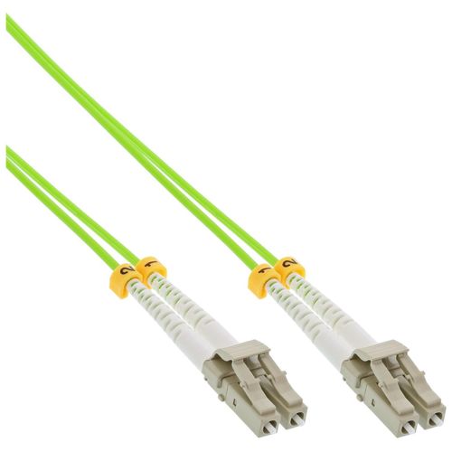 InLine - Cordon de raccordement - LC multi-mode (M) pour LC multi-mode (M) - 10 m - fibre optique - duplex - 50 / 125 microns - OM5 - sans halogène - vert