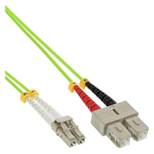 InLine - Cordon de raccordement - LC multi-mode (M) pour SC multi-mode (M) - 10 m - fibre optique - duplex - 50 / 125 microns - OM5 - sans halogène - vert