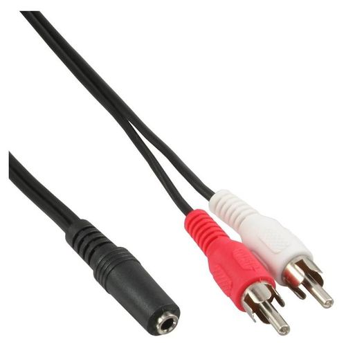InLine - Câble audio - RCA x 2 mâle pour mini-phone stereo 3.5 mm femelle - 2 m - blindé - noir