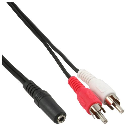 InLine - Câble audio - RCA x 2 mâle pour mini-phone stereo 3.5 mm femelle - 1 m - blindé - noir