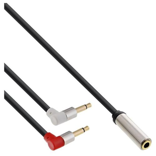 InLine Slim - Adaptateur audio pour avion - jack mini mono mâle pour mini-phone stereo 3.5 mm femelle - 1 m - noir