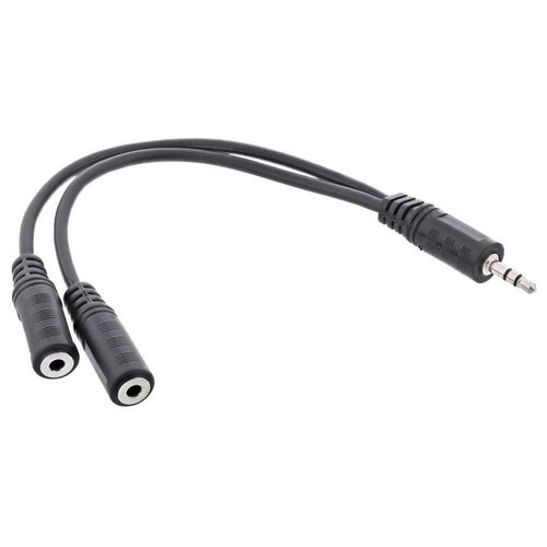 InLine - Répartiteur audio - mini-phone stereo 3.5 mm mâle pour mini-phone stereo 3.5 mm femelle - 1 m - noir