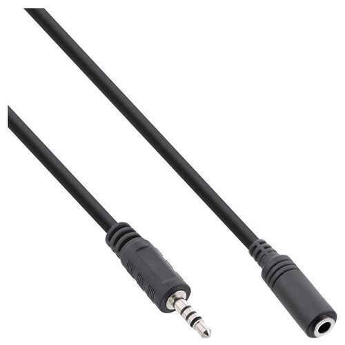 InLine - Câble audio - jack micro 4 pôles mâle pour mini jack 4 pôles femelle - 1 m - noir