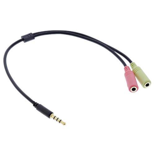 InLine - Câble pour casque micro - mini jack 4 pôles mâle pour jack mini femelle - 1 m - noir