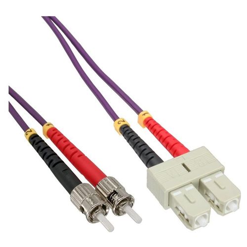 InLine - Cordon de raccordement - SC multi-mode (P) pour ST multi-mode (P) - 10 m - fibre optique - duplex - 50 / 125 microns - OM4 - sans halogène - violet