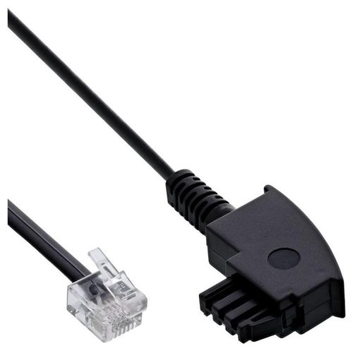 InLine - Câble de téléphone - TAE-F (P) pour RJ-11 (2 broches) (P) - 25 m - noir
