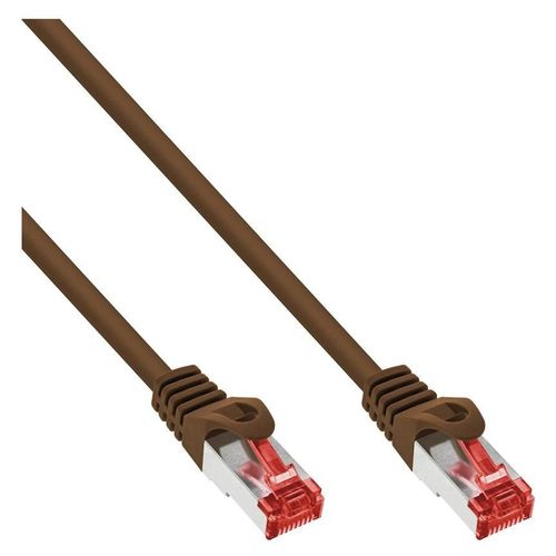 InLine - Cordon de raccordement - RJ-45 (M) pour RJ-45 (M) - 1 m - Paire torsadée blindée (SSTP) - CAT 6 - moulé - brun