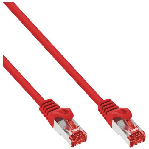InLine - Cordon de raccordement - RJ-45 (M) pour RJ-45 (M) - 50 cm - Paire torsadée blindée (SSTP) - CAT 6 - moulé - rouge