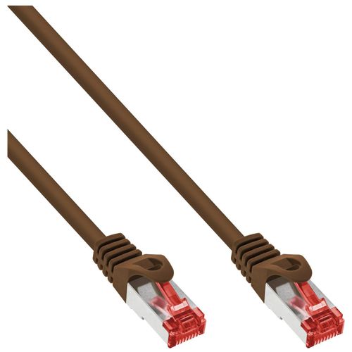 InLine - Cordon de raccordement - RJ-45 (M) pour RJ-45 (M) - 50 cm - Paire torsadée blindée (SSTP) - CAT 6 - moulé - brun