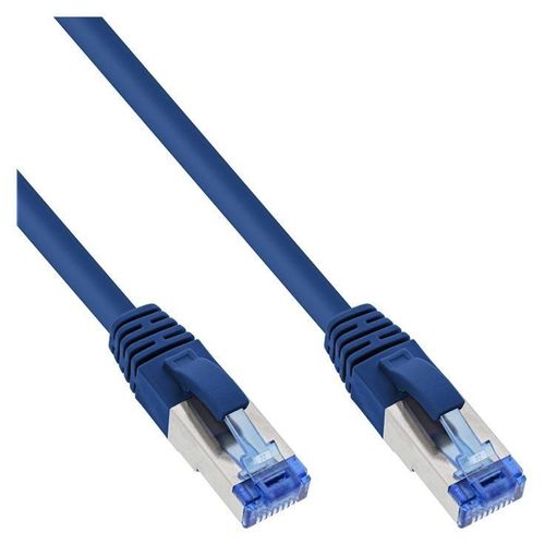 InLine - Cordon de raccordement - RJ-45 (M) pour RJ-45 (M) - 10 m - Paire torsadée blindée (SSTP) - CAT 6a - sans halogène - bleu