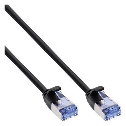 InLine Slim - Cordon de raccordement - RJ-45 (M) pour RJ-45 (M) - 2 m - U/FTP, PiMF - CAT 6a - rond, sans crochet, moulé - noir