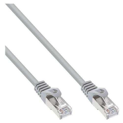 InLine - Cordon de raccordement - RJ-45 (M) pour RJ-45 (M) - 1 m - FTP - CAT 5e - moulé - gris