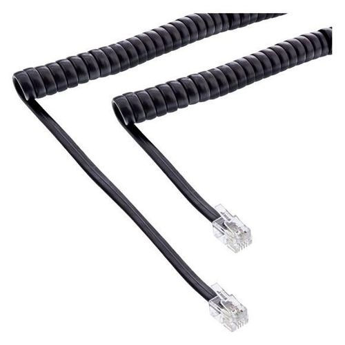 InLine Handset spiral - Câble de téléphone - RJ-10 (M) pour RJ-10 (M) - 2 m - noir