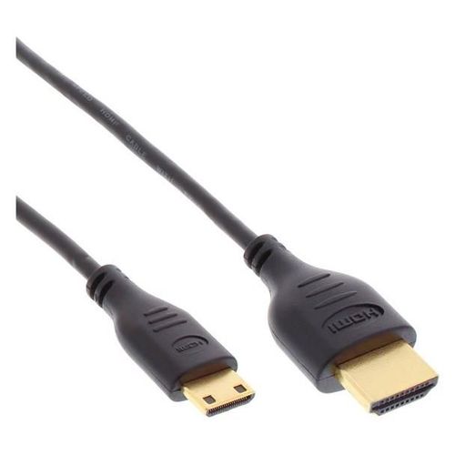 InLine Superslim - Câble HDMI avec Ethernet - HDMI prise pour 19 pin mini HDMI Type C prise - 30 cm - noir - moulé, support 4K