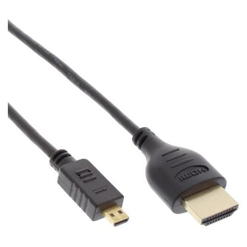 InLine - Câble HDMI avec Ethernet - HDMI mâle pour 19 pin micro HDMI Type D mâle - 30 cm - triple blindage - noir - moulé, support 4K