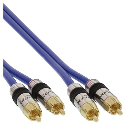 InLine Premium - Câble audio - RCA mâle pour RCA mâle - 2 m - câble coaxial à double blindage - bleu