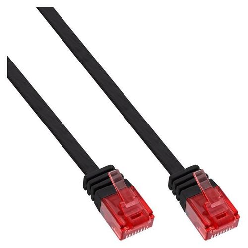 InLine - Cordon de raccordement - RJ-45 (M) pour RJ-45 (M) - 1 m - UTP - CAT 6 - plat - noir