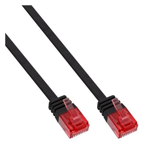 InLine - Cordon de raccordement - RJ-45 (M) pour RJ-45 (M) - 7 m - UTP - CAT 6 - plat - noir