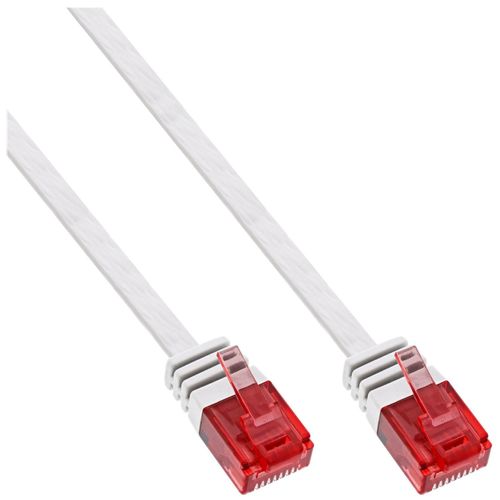 InLine - Cordon de raccordement - RJ-45 (M) pour RJ-45 (M) - 2 m - UTP - CAT 6 - plat - blanc