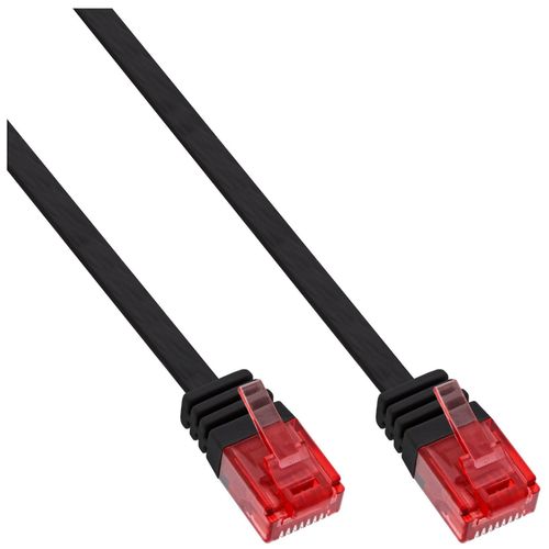 InLine - Cordon de raccordement - RJ-45 (M) pour RJ-45 (M) - 2 m - UTP - CAT 6 - plat - noir