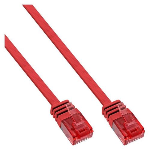 InLine - Cordon de raccordement - RJ-45 (M) pour RJ-45 (M) - 10 m - UTP - CAT 6 - moulé, plat - rouge
