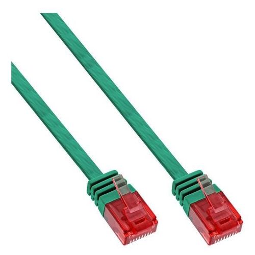 InLine - Cordon de raccordement - RJ-45 (M) pour RJ-45 (M) - 2 m - UTP - CAT 6 - moulé, bloqué, plat - vert